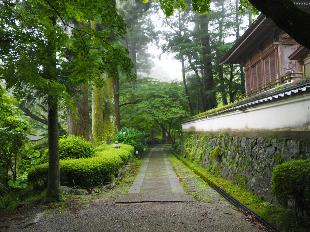 雨上がりの雷山千如寺