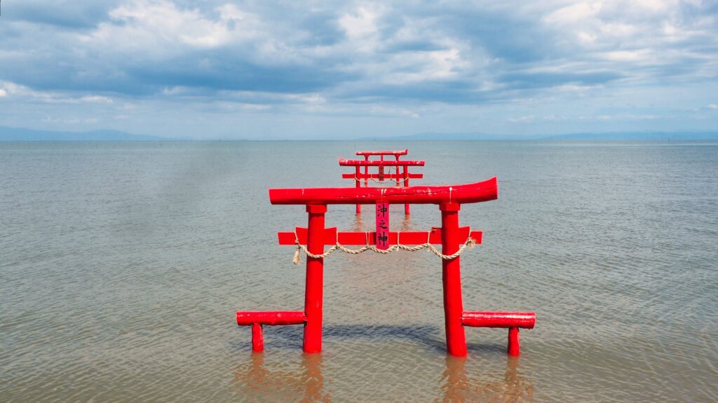 海にぽっかり浮かぶ沖之神”の鳥居