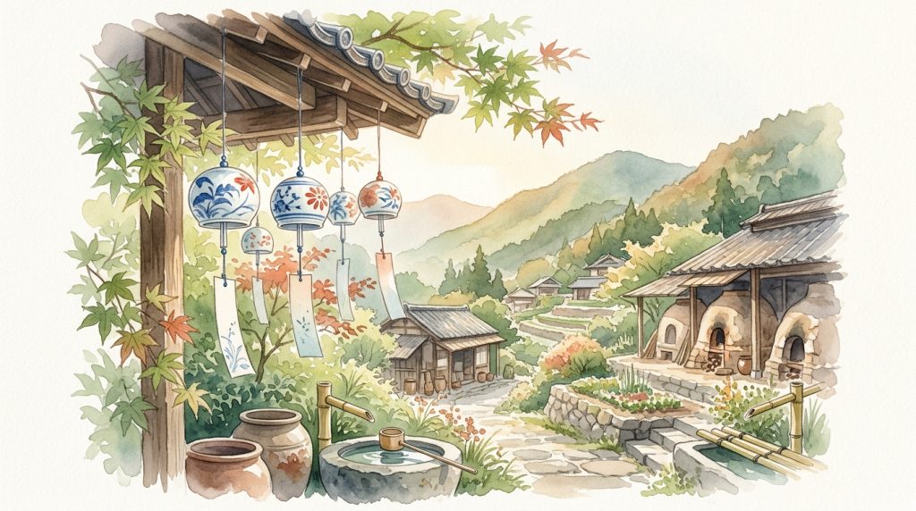 伊万里大川内山風鈴まつり2026、焼き物の里で描く夏の情景