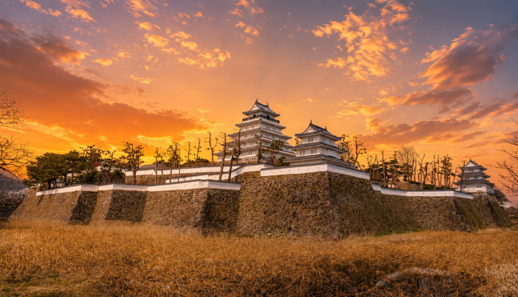夕暮れの島原城