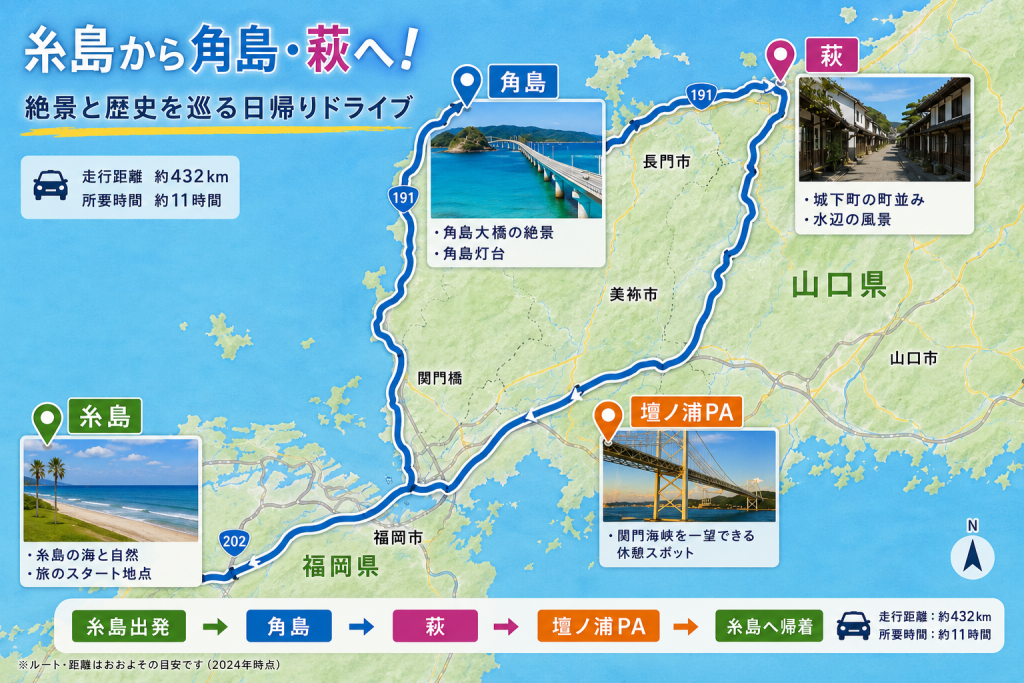 糸島から角島・萩へのロングドライブ