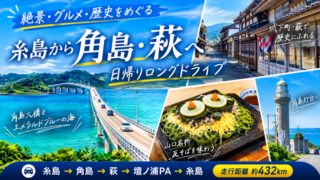 糸島から角島・萩へ！絶景と歴史をめぐる432kmドライブ