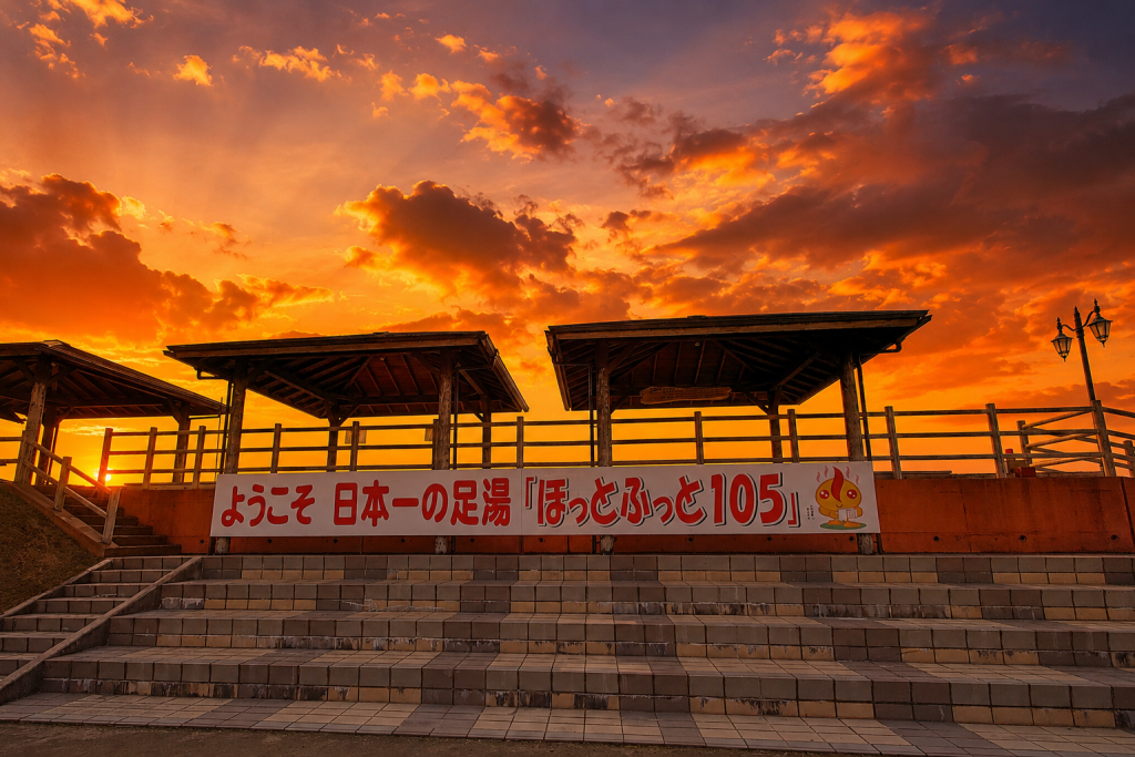 夕暮れの小浜足湯
