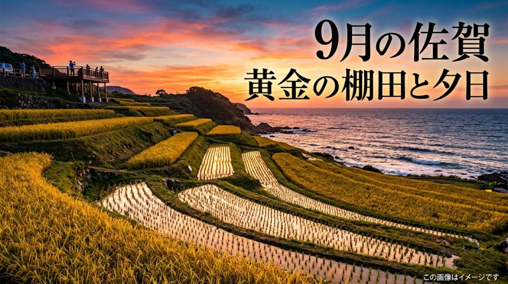 佐賀県浜野浦の棚田 9月のおすすめ絶景！黄金の稲穂と感動の夕日