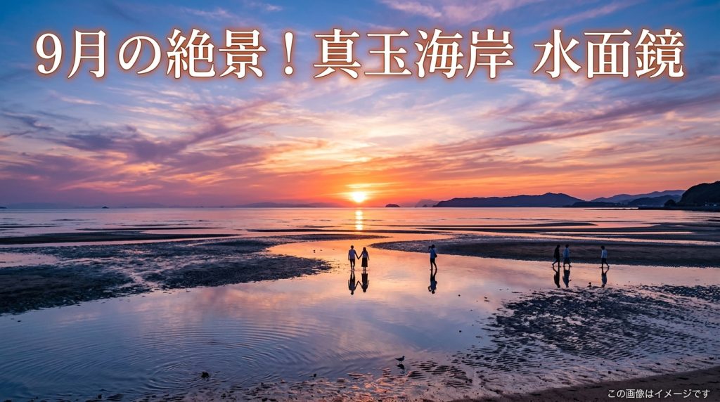 大分県豊後高田市 真玉海岸 9月限定！息をのむ夕景と水面鏡の絶景