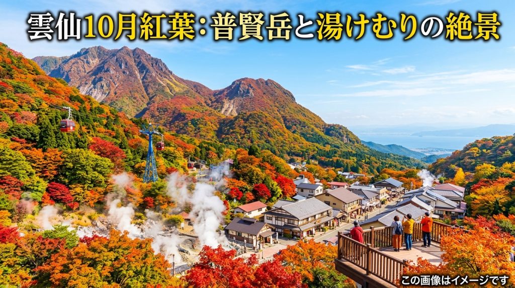 長崎県雲仙市【10月紅葉】雲仙普賢岳×温泉街！秋の絶景見どころ徹底解説