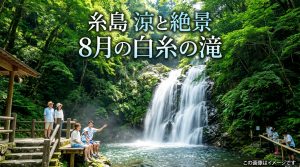 福岡県糸島市 白糸の滝 8月は絶景の涼!夏休み必見の癒しスポット