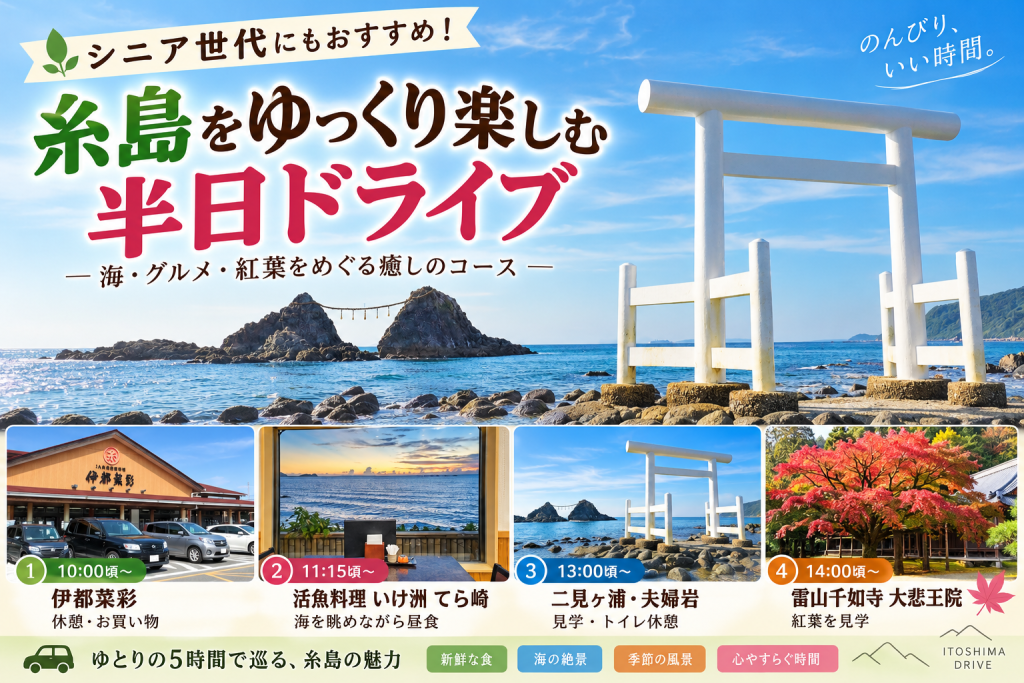 シニア世代にもおすすめ！糸島をゆっくり楽しむ半日ドライブ